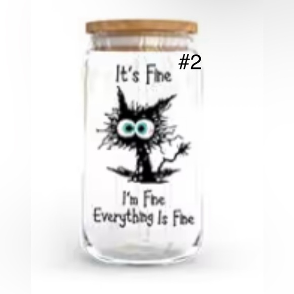 Buy now *16 ounce glass with bamboo lid and straw handcrafted - Picture 2 of 16